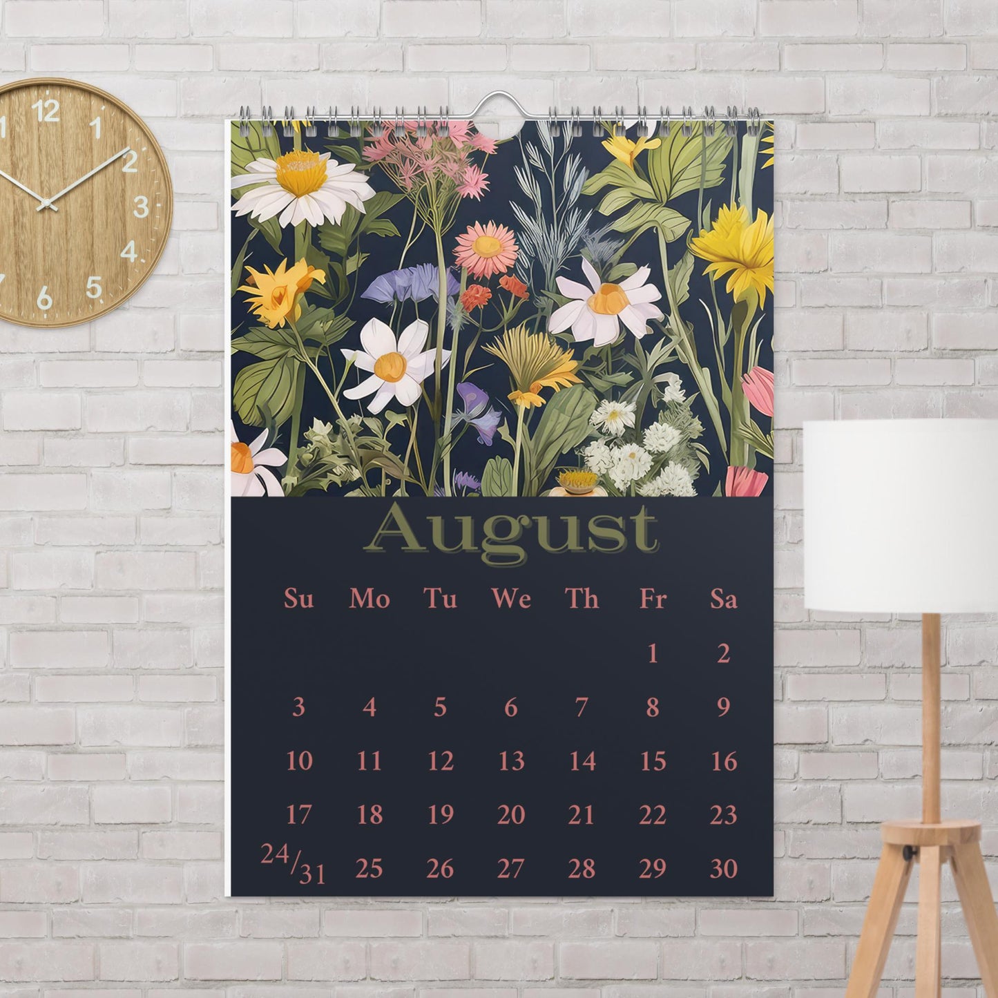 2025 Wall Calendar, Wild Flower Calendar, Flowers in Bloom Planner, Monthly Calendar, Gift for Her