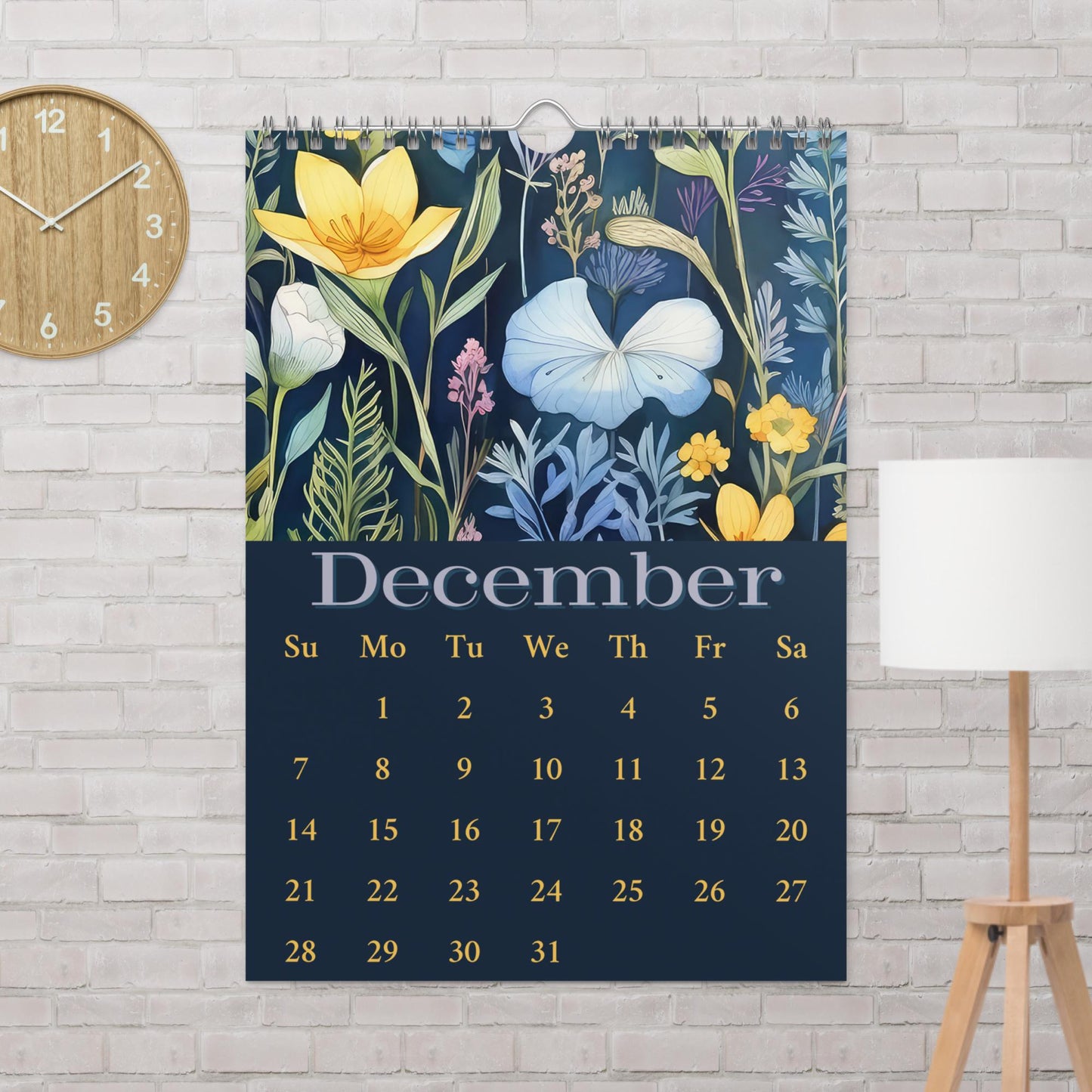 2025 Wall Calendar, Wild Flower Calendar, Flowers in Bloom Planner, Monthly Calendar, Gift for Her