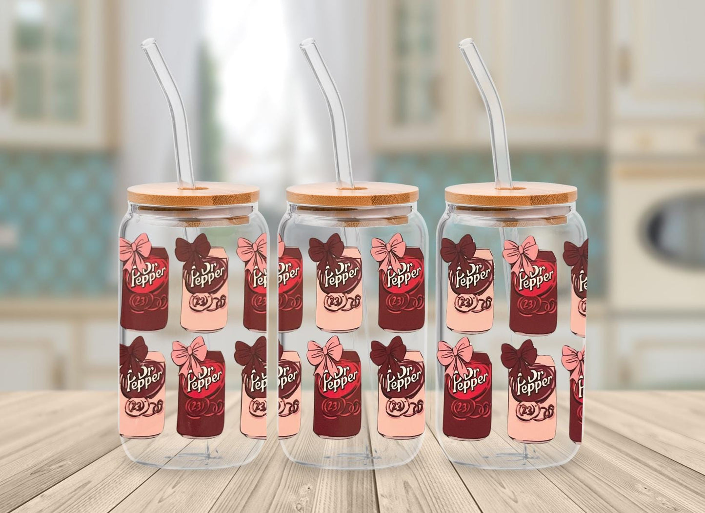 Dr. Pepper Coquette Cup, Dr. Pepper Girly Glass Tumbler, Pink Bow Coquette Glass Mug, Viral Tumbler, Iced Coffee Can Glass, Best Friend gift